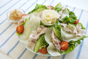 餃子皮で もちっと冷しゃぶ